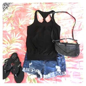 Black halter top/razor back tank